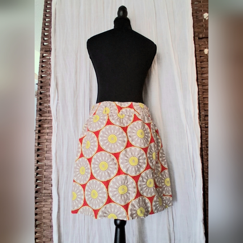 Banana Republic Red and Yellow A-Line Skirt - Picture 5 of 6
